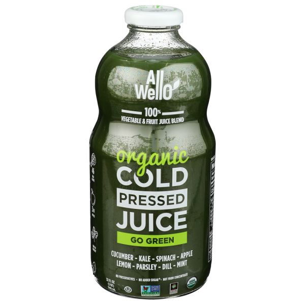 ALLWELLO: Go Green Organic Cold Pressed Juice, 32 fo