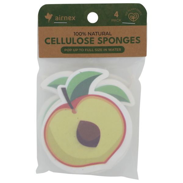 AIRNEX: Cellulose Fruit Sponge, 4 pk