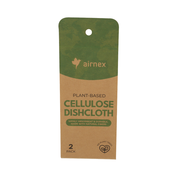 AIRNEX: Cellulose White Dishcloth, 2 pk