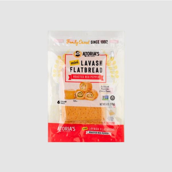 ATORIAS: Mini Roasted Red Pepper Lavash Flatbread, 6 oz