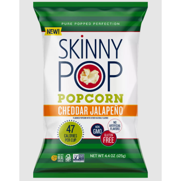 SKINNY POP: Cheddar Jalapeno Popped Popcorn, 4.4 oz