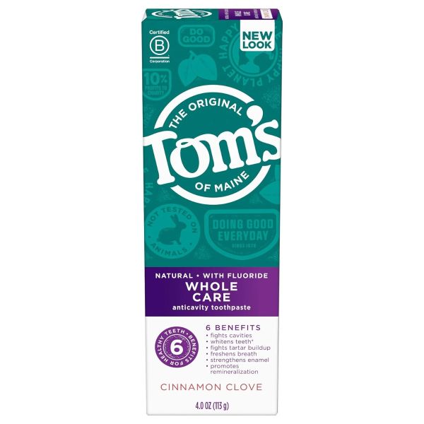TOMS OF MAINE: Whole Care Toothpaste Cinnamon Clove, 4 oz