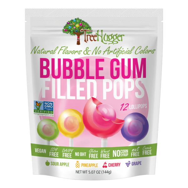 TREE HUGGER: Bubble Gum Filled Pops, 5.07 oz