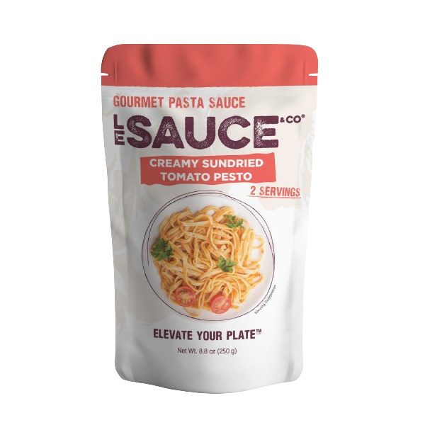 LE SAUCE & CO: Creamy Sun Dried Tomato Pesto Gourmet Pasta Sauce, 8.8 oz