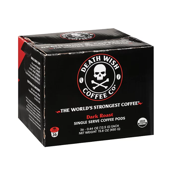 DEATH WISH COFFEE: Single Serve Capsules Coffee Pods, 36 cp