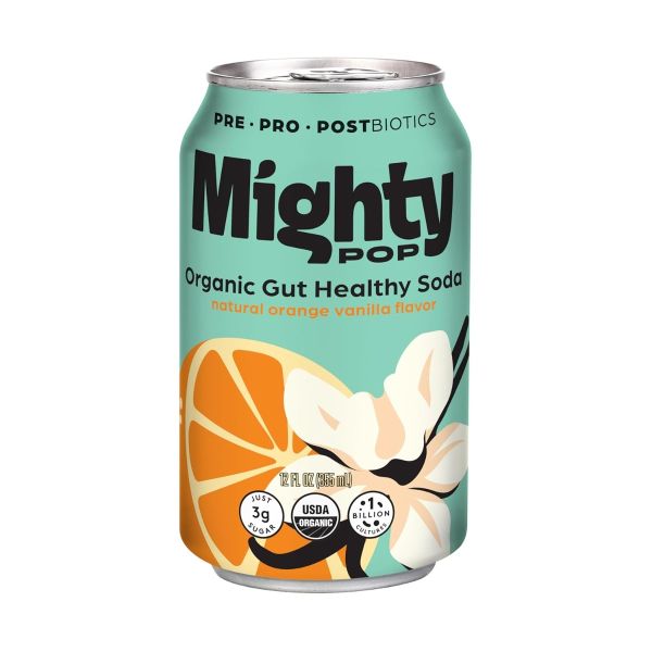 MIGHTY POP: Orange Vanilla Soda, 12 fo