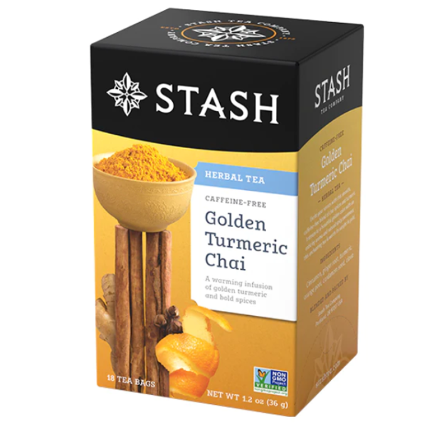STASH TEA: Golden Turmeric Chai Herbal Tea, 18 bg