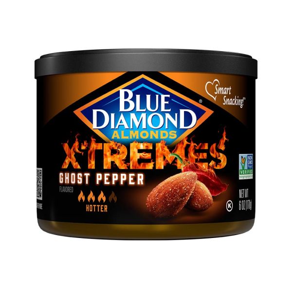 BLUE DIAMOND: Xtremes Ghost Pepper Almonds, 6 oz