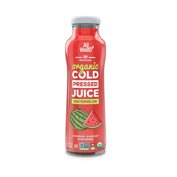 ALLWELLO: Organic Watermelon Cold Pressed Juice, 11.1 fo
