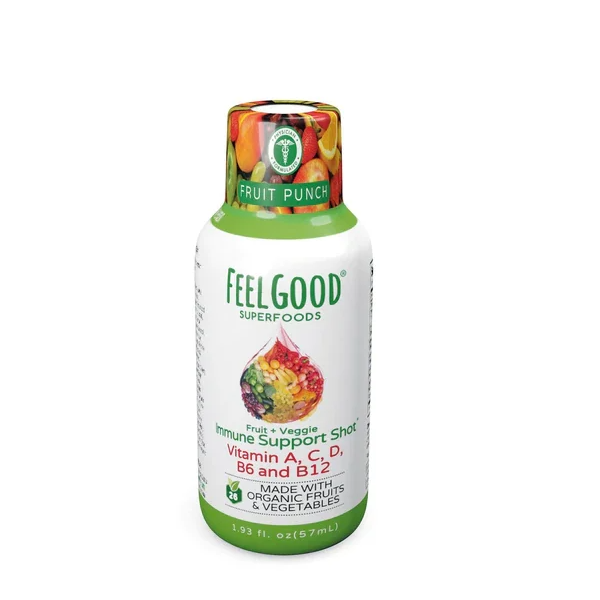 FEELGOOD ORGANIC SUPERFOODS: Vita Fruits Veggies Extra Strength Vitamin Shot Fruit Punch, 1.93 fo