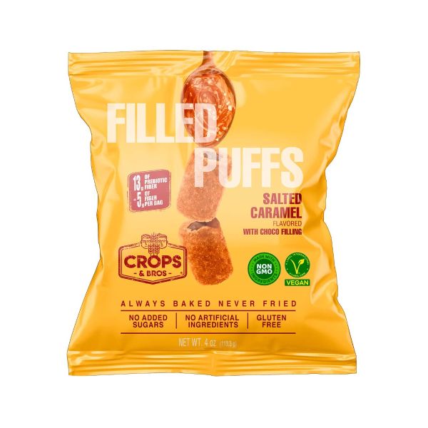 CROPS AND BROS: Salted Caramel Crunchy Puffs, 4 oz