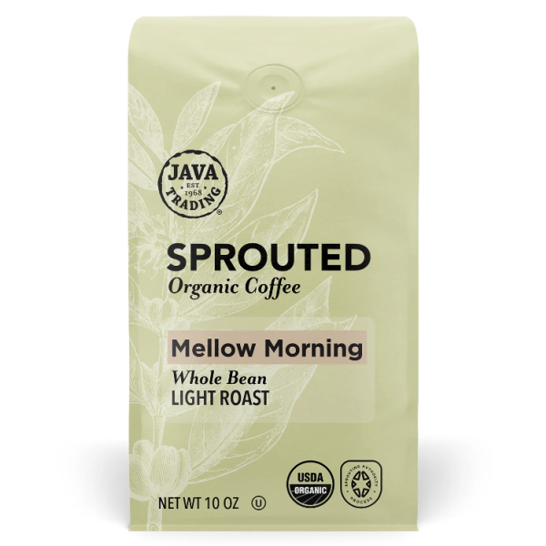 JAVA TRADING: Sprouted Mellow Morning Whole Bean Coffee, 10 oz