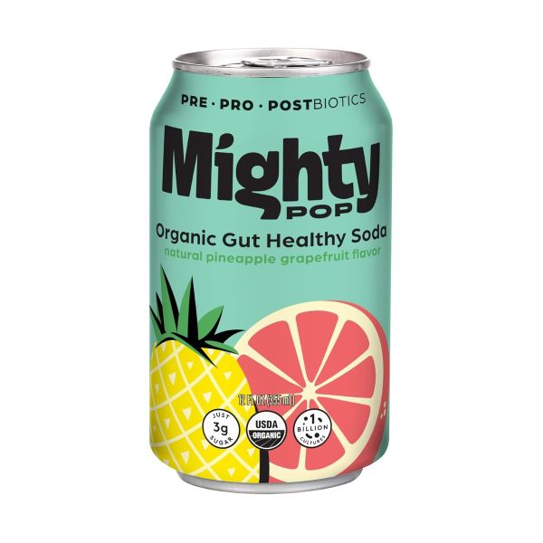 MIGHTY POP: Pineapple Grapefruit Soda, 12 fo