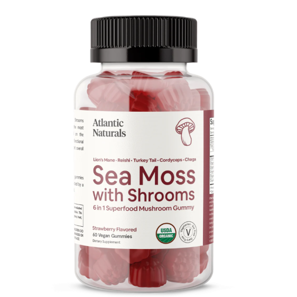 ATLANTIC NATURALS: Sea Moss With Shrooms 6 in 1 Gummy, 60 pc