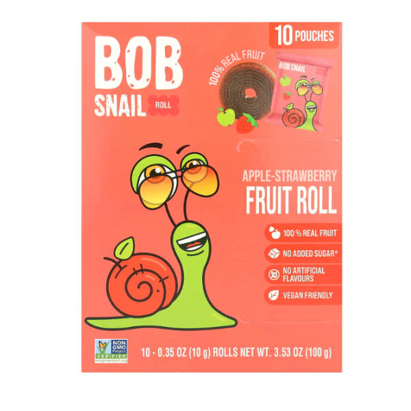 BOB SNAIL: Apple Strawberry Fruit Rolls, 10 pk
