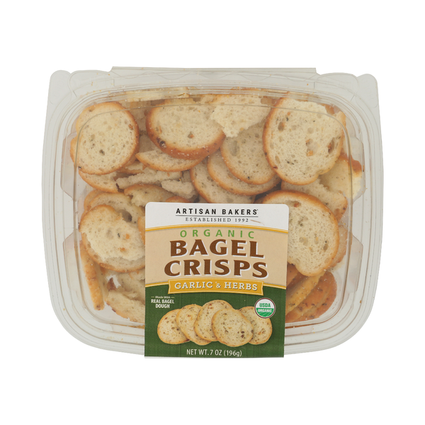 ARTISAN BAKERS: Organic Garlic and Herbs Bagel Crisps, 7 oz