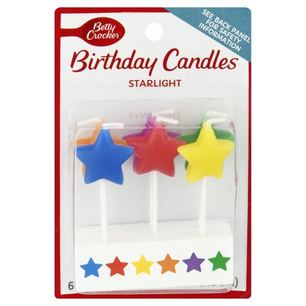 BETTY CROCKER: Star Light Birthday Candles, 6 pc
