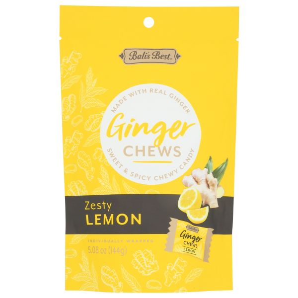 BALIS BEST: Zesty Lemon Ginger Chews, 5.08 oz