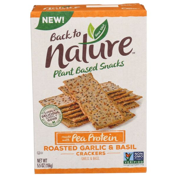 BACK TO NATURE: Roasted Garlic Basil Crackers, 5.5 oz