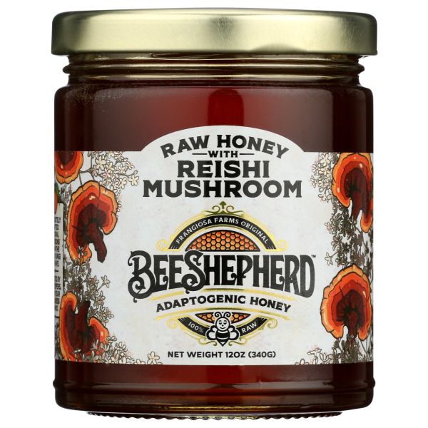 BEE SHEPHERD: Reishi Mushroom Raw Honey, 12 oz