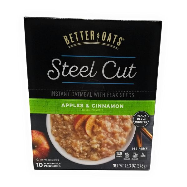 BETTER OATS: Steel Cut Apple Cinnamon Oatmeal, 12.3 oz