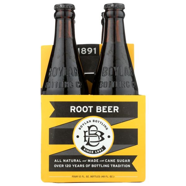 BOYLAN: Root Beer Soda 4 Count, 48 fo