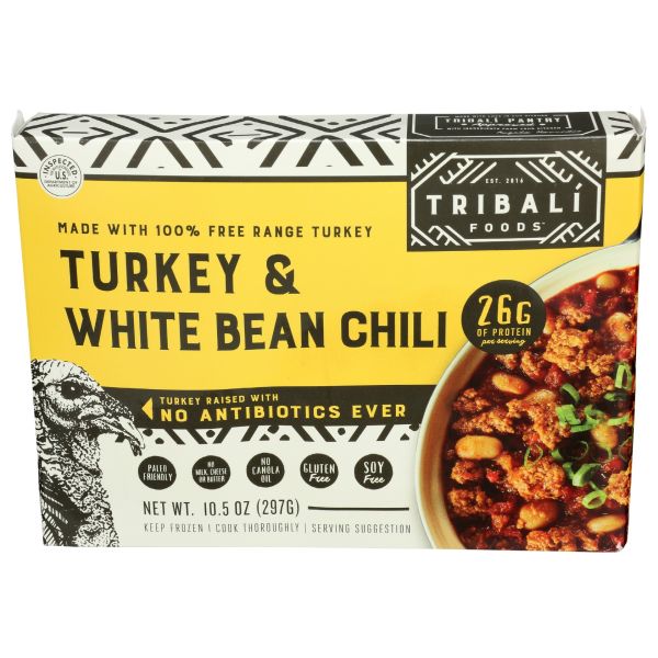 TRIBALI: Turkey and White Bean Chili Meal, 10.5 oz