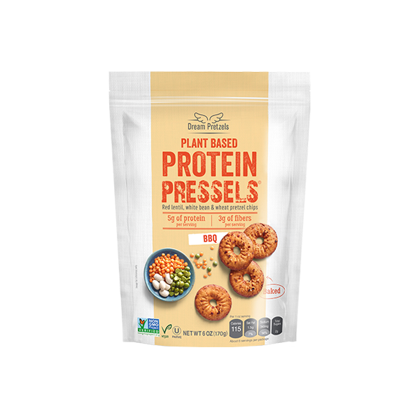 PRESSELS: Plant Based Protein Pretzels BBQ, 6 oz