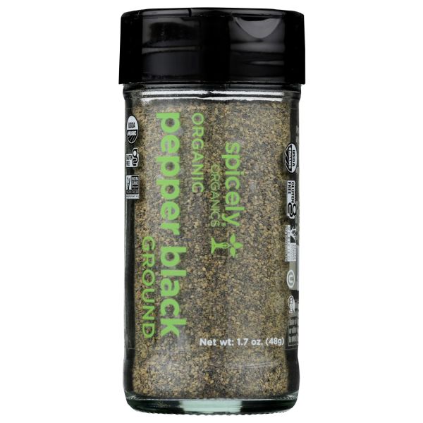 SPICELY ORGANICS: Organic Peppercorn Black Ground Jar, 1.7 oz