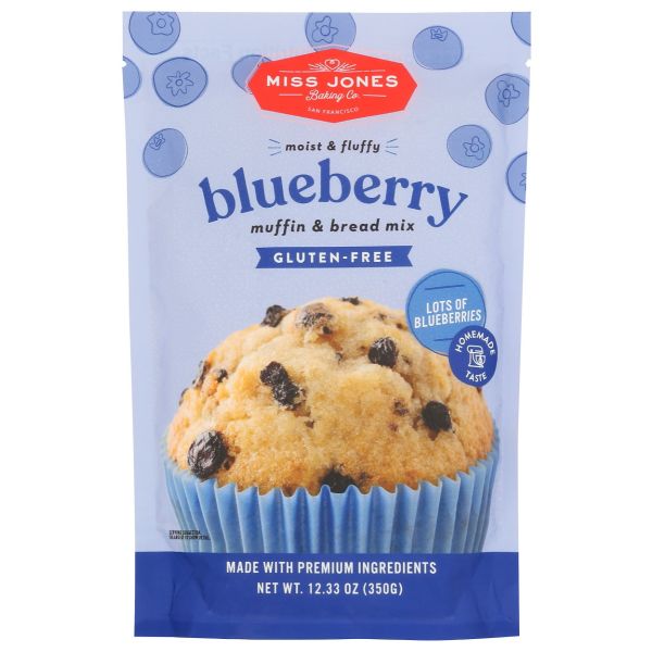 MISS JONES BAKING CO: Everyday Delicious Blueberry Muffin and Bread Mix, 12.35 oz