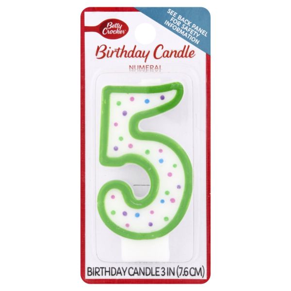 BETTY CROCKER: Birthday Candle Numeral 5, 1 ea