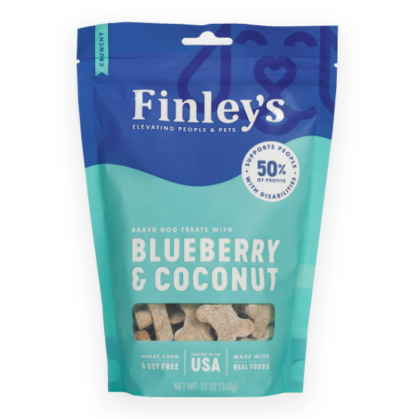 FINLEYS: Blueberry Coconut Crunchy Dog Biscuits, 12 oz