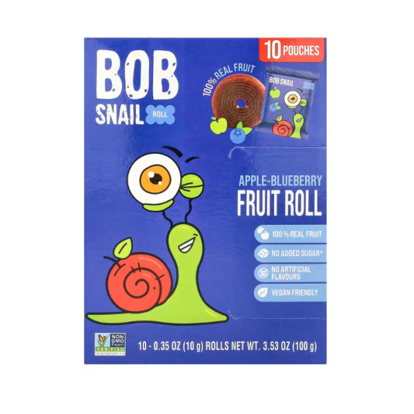 BOB SNAIL: Apple Blueberry Fruit Rolls, 10 pk