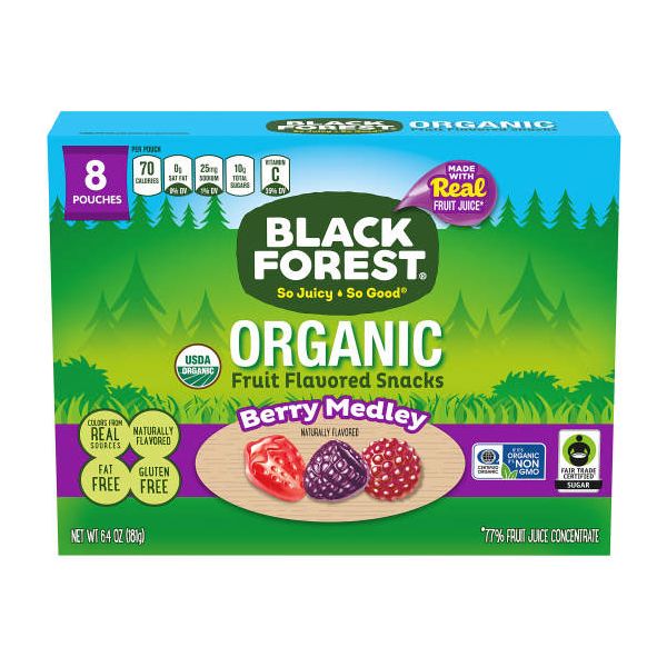 BLACK FOREST: Organic Berry Medley Fruit Snacks, 8 pk