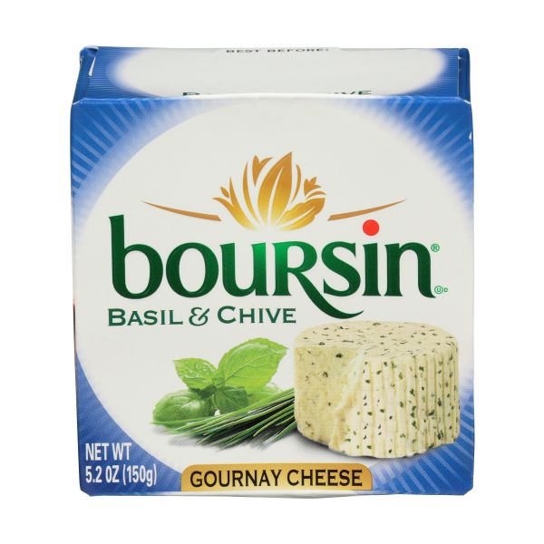 BOURSIN: Basil and Chive Puck Cheese, 5.2 oz