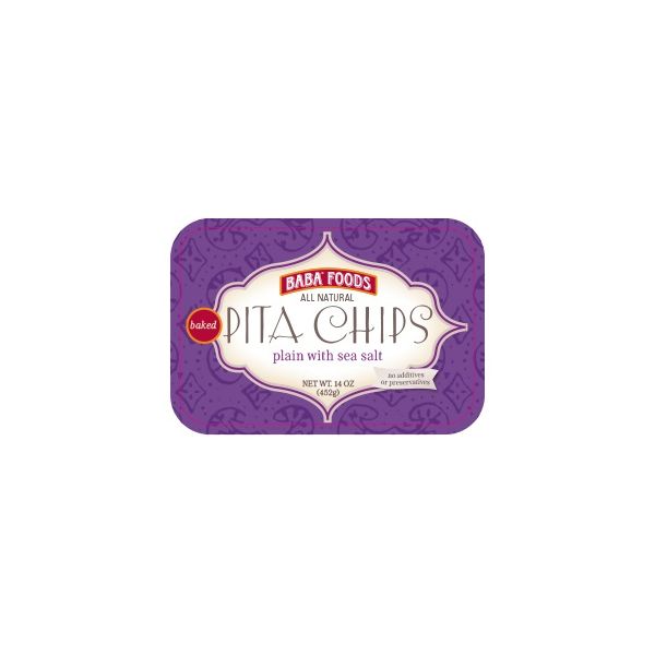 BABA FOODS: Plain with Sea Salt Pita Chips, 16 oz