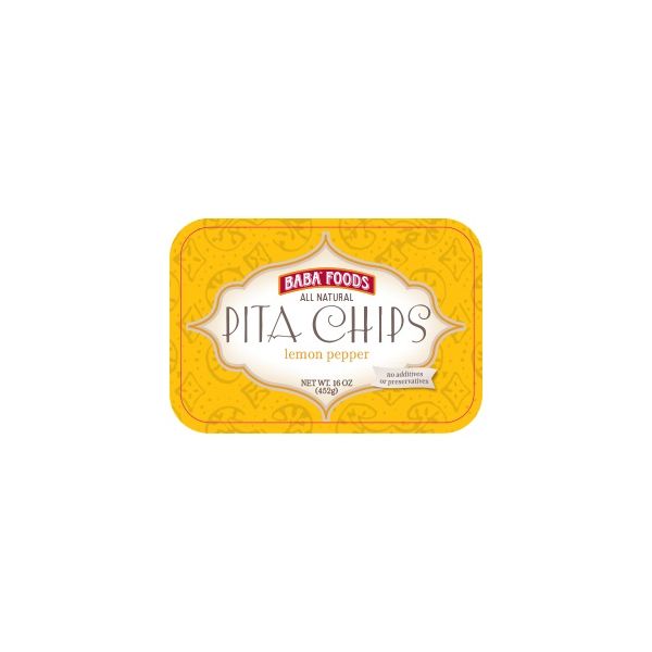 BABA FOODS: Lemon Peppers Pita Chips, 16 oz