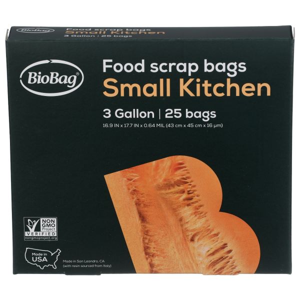 BIOBAG: Small Kitchen 3 Gallon Food Scrap Bags, 25 pc