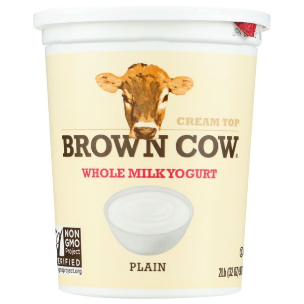 BROWN COW: Cream Top Whole Milk Yogurt Plain, 32 oz