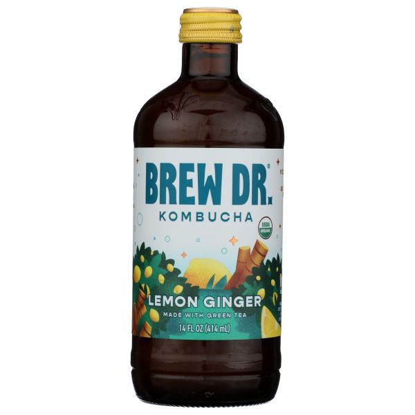 BREW DR KOMBUCHA: Lemon Ginger Kombucha, 14 fl oz