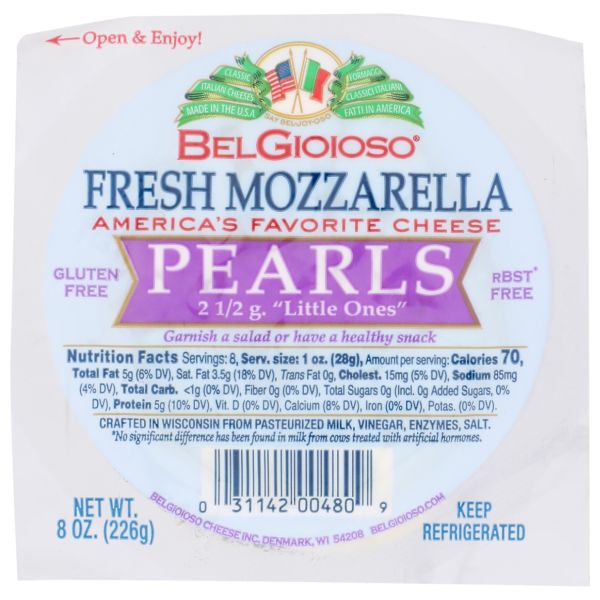 BELGIOIOSO: Fresh Mozzarella Pearl Cheese, 8 oz