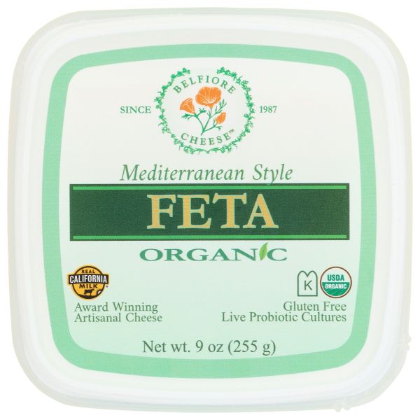 BELFIORE CHEESE: Organic Feta Cheese in Brine, 9 oz