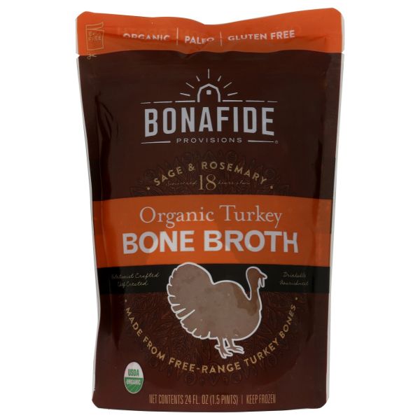 BONAFIDE: Organic Turkey Bone Broth, 24 oz