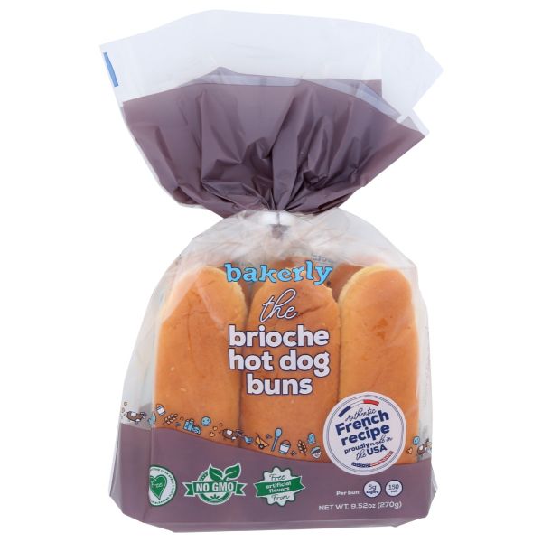 BAKERLY: Brioche Hot Dog Buns 6 pk, 9.5 oz