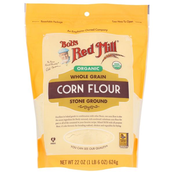 BOBS RED MILL: Organic Whole Grain Corn Flour, 22 oz