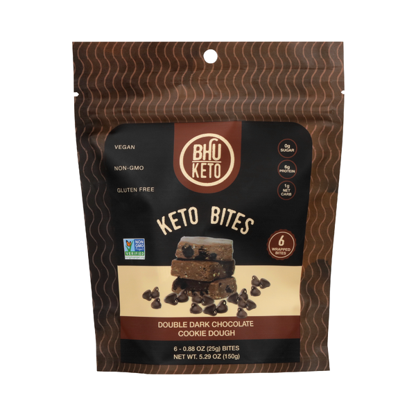 BHU FOODS: Double Dark Chocolate Cookie Dough Keto Bites, 5.29 oz