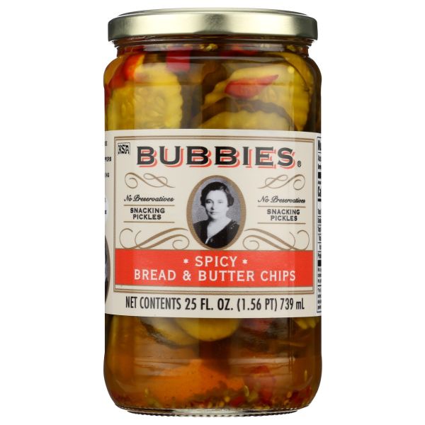BUBBIES: Spicy Bread and Butter Pickle Chips, 25 fo