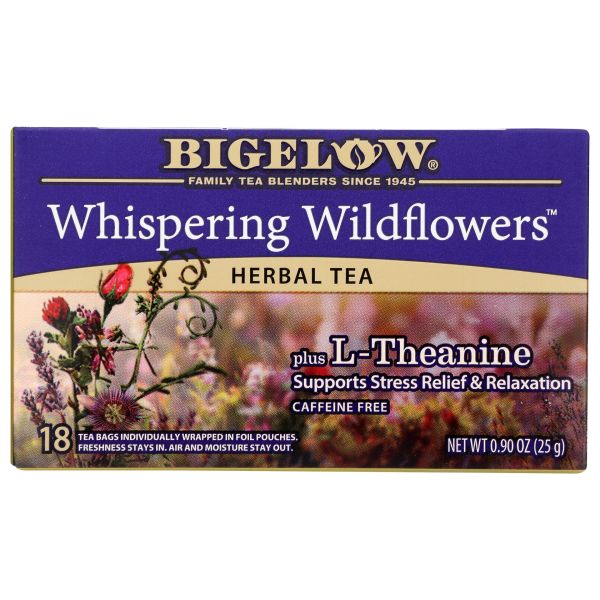 BIGELOW: Whispering Wildflowers plus L Theanine Herbal Tea, 0.9 oz