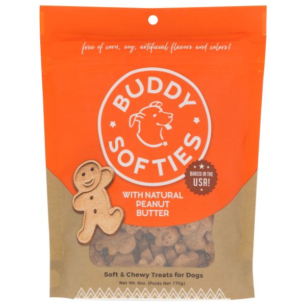 BUDDY BISCUITS: Healthy Whole Grain Soft and Chewy Treats Peanut Butter, 6 oz