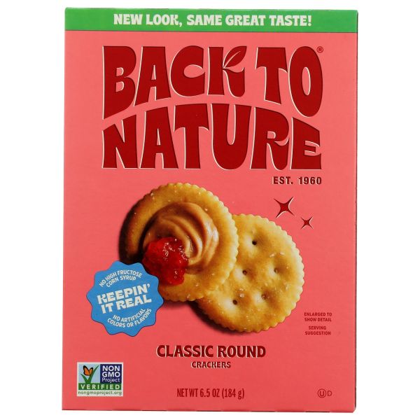 BACK TO NATURE: Classic Round Crackers, 6.5 oz